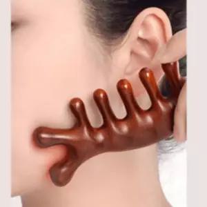 원목 미니 두피 괄사마사지 얼굴 림프 나무괄사 물고기