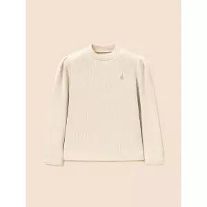 [BEANPOLE KIDS] 여아 펄 골지 반목 티셔츠  아이보리 (BI6X41G040)