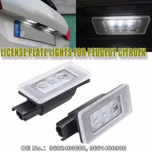 푸조 3008 - 207CC 208 308 MK2 2008 5008 리어 트렁크 테일 라이트용 2개 캔버스 LED 번호판등 램프