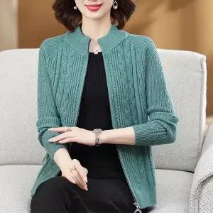 중년 여성 니트 가디건 고급 봄 가을 상의 아우터 기질 중장년 엄마옷 니트 카디건 CY