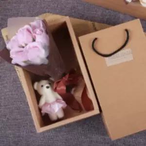 장미 비누꽃다발 핑크 곰인형 세트 곰인형꽃다발