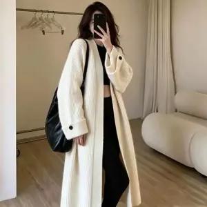 여성 가을 겨울 롱 니트 가디건 빅사이즈 심플 오버핏 스웨터 아우터 패션 브이넥 캐주얼 아우터 직장인룩