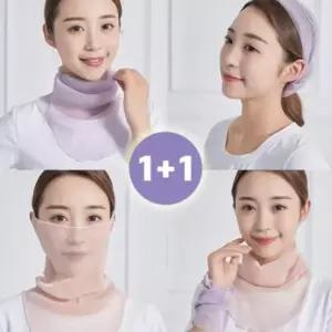 멀티 헤어밴드 글리터 1+1 메쉬 머프 마스크 스카프 겸용 여름 망사마스크