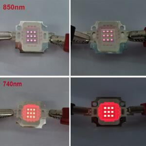 고출력 IR 10W LED 칩 적외선 COB 통합 730nm 850nm 940nm 방사선 전구 감지 센서 레이저 손전등