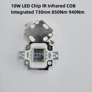 고전력 10W LED 칩 IR 적외선 COB 통합 730nm 850Nm 940Nm 방사선 전구 감지 센서 레이저 손전등