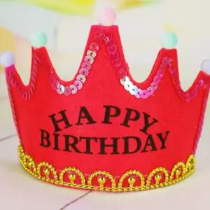(올핀)LED 왕관 램프 생일축하 머리띠 레드
