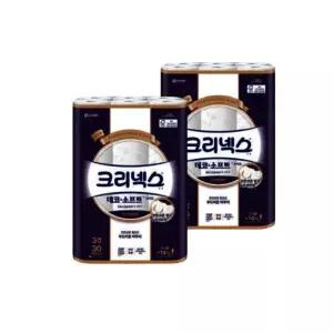 크리넥스 천연펄프 3겹 데코앤소프트 화이트 25m 30롤 2개 (크리넥스 천연펄프 3겹 데코앤소프트 화이트)