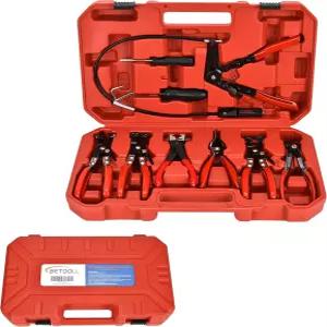 BETOOLL 9pc 호스 클램프 플라이어 유연 와이어 롱 리치 Clic R 타입 스위블 조 및 플랫 밴드 냉각수