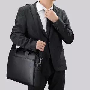 [RIZPICK]가죽 토트백 남성 직장인용 노트북용 브리프케이스 쇼퍼백