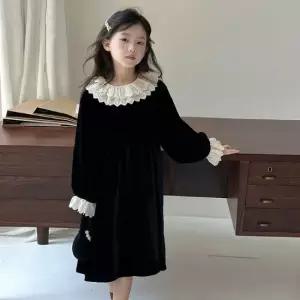 누아르 벨벳 레이스 드레스 R12516