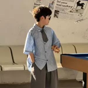 마린 스트라이프 반팔 셋업 R13827