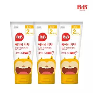 비앤비 2단계 6개월 이상 아기치약 겔타입 40g (딸기향) x 3개