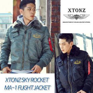 엑스톤즈항공점퍼 스카이로켓 MA-1 남성패딩 패딩 항공점퍼 블루종 XTONZ 야상 미군 밀리터리 블루종