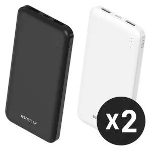 [1개+1개]스피디 슬림 듀얼 보조배터리 10000mAh (C타입 케이블)