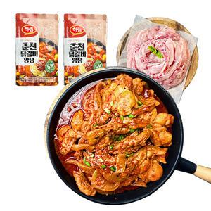 하림춘천닭갈비 밀키트(하림춘천닭갈비양념180g 2개+닭목살1kg 1개)