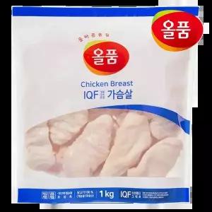 올품 IQF 냉동 통 닭가슴살 1kg x 10봉