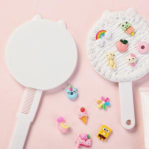 고양이 손거울 빗 만들기 데코덴 재료 휴대용 라운드 머리빗 동대문 도매