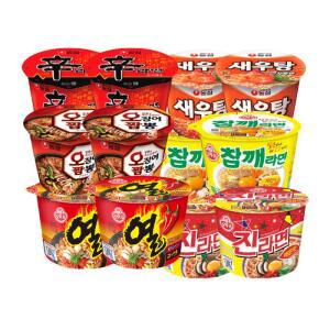 컵라면 큰컵 6종 혼합 / 신라면 2+새우탕 2+오징어짬뽕 2+진라면 매운맛 2+열라면 2+