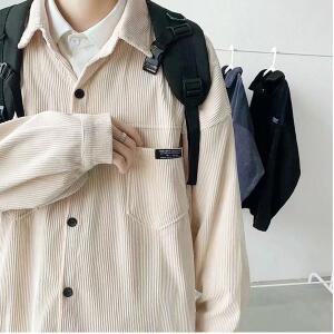 [신세계몰]남자 데일리 코듀로이 루즈핏 포켓 봄 가을 남방 셔츠
