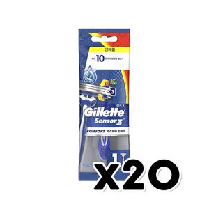 질레트 센서3 엑스트라컴포트 일회용면도기 1입 x 20개
