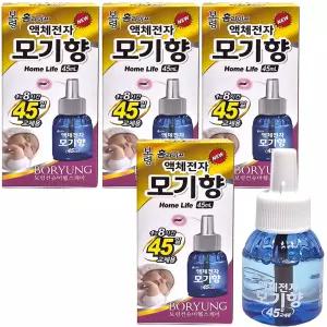 액체모기향(45일)- 4개/전자모기향 리퀴드 리필용 홈매트 액체훈증기