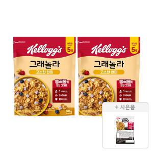 켈로그 고소한큐브 현미 그래놀라 500g, 2개+증정(프로틴 그래놀라 제로슈거 40g, 1개)