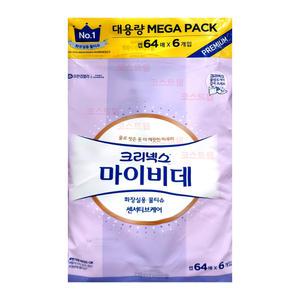 크리넥스 마이비데 화장실용 물티슈 센서티브케어 64매 6개입