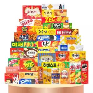 [판다네 마켓] 소형과자 35종-A세트 사무실 탕비실 학교 학생 회사 대용량 간식 스낵 다과 과자선물세트