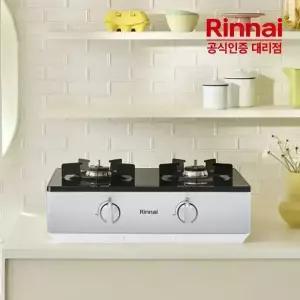 린나이 2구 가스레인지 과열방지 펄실버 RTR-642BJ