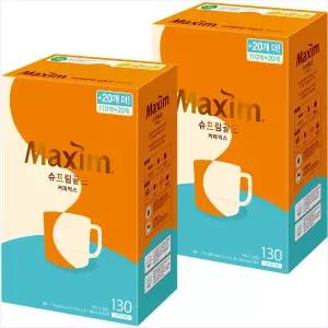 [10%중복쿠폰]맥심 슈프림골드 커피믹스 130Tx2개/2세트구매시 1000원DCx넉넉한 유통기한