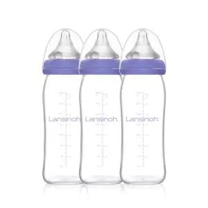 란시노 유리젖병 240ml 3P 신생아 아기(젖꼭지 M포함)