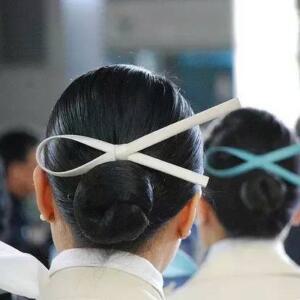 대한항공 머리핀 스튜어디스 여성 헤어 밴드 클립 파란색 흰색
