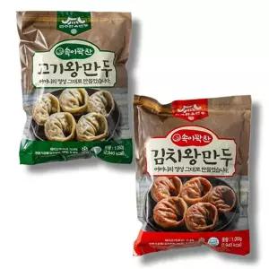 전주한옥 속이 꽉 찬 고기왕만두 1050g+김치왕만두 1050g 2종 1세트