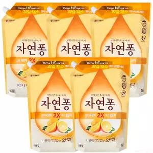 엘지생활건강 자연퐁 오렌지 주방세제 리필 1.4L 5개