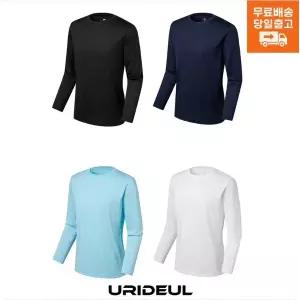 유디 남여공용 기능성 쿨론 긴팔 티셔츠 라운드티 무지 봄 여름 가을 쿨티 헬스 러닝 골프 등산