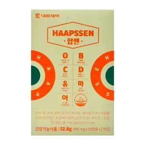 대웅제약 합쎈 30캡슐 x 2개입 1박스 EPA DHA 헤마토코쿠스 프로바이오틱스 비타민 판토텐산