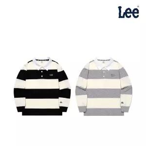 [백화점 정품] LEE 25SS 키즈 볼드 스트라이프 와이드 카라 티셔츠 LK2503LT15