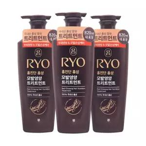 려 홍진단 홍삼 모발영양 트리트먼트 820ml 3개팩