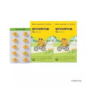 [최종 37,6OO원] 덴프스X카카오프렌즈 알티지오메가3 키즈 60캡슐, 2박스(30일분)