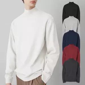 제네브 남녀공용 국내생산 기모 반목폴라 티셔츠/S-3XL까지