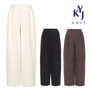 [김영주골프] 봄가을 겨울기모 코듀로이 와이드 팬츠 핀턱 골덴 여성 밴딩 바지 KPWLSL93