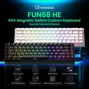 아코 몬스긱 FUN68 PROMAX HE 마그네틱 키보드 60 게이밍 래피드 트리거 8K 커스텀 e스포츠