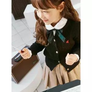 [BEANPOLE KIDS] [Essential] 여아 클래식 케이블 카디건  블랙 (BI615AGE25)