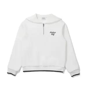 긴팔티 LQS M5122PFS13OWT 에어리 세일러 카라 하프집업 맨투맨 OFF WHITE