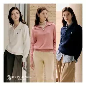 유에스피에이 쿠폰혜택U.S POLO ASSN. 25FW 하프집업 니트 3종 여성
