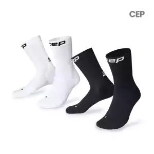 CEP 코어 런 미드 컷 삭스 블랙/화이트