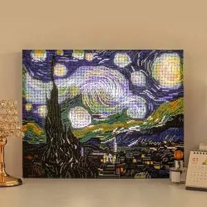 [퍼즐피플]DIY 보석십자수 LED 별이 빛나는 밤에 40x50cm 캔버스형
