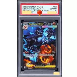 DIY 포켓몬 PFL 영어판 팬타스말 플레임스 125/094 메가 리자몽 X EX 젬 MT 10 컬렉션 PTCG 카드