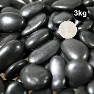 우화석 검정 광택(유광) 3kg 천연석 마노석 자연석 돌 자갈 흑자갈 원석 공예 조경 인테리어 마감재/화분돌