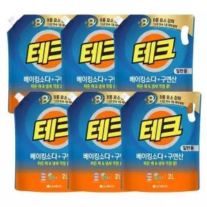 [셀러허브][LG생활건강] 테크 베이킹소다 구연산 액체세제 일반용 리필 2L 6개 (S9966582)